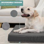 Waterproof XXL Dog Beds Large Sized Dog, Orthopedic Washable Crate Pad 48 inch, Jumbo XXLarge Foam Pet Bed with Removable Cover Reversible, Anti-Slip Kennel Pad, 47"x29", Gray