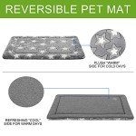 EMPSIGN Dog Crate Pad - Reversible Kennel Mat (Cool & Warm), Machine Washable, Cozy Star Pattern Sleeping Pad for Small Medium Large Dogs, All-Season Pet Bed, Suitable for 36"x24" Dog Crate, Grey