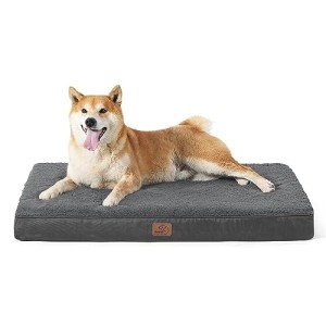Bedsure Dog Bed for Large Dogs - Orthopedic Waterproof Puppy Beds with Removable Washable Cover, Egg Crate Foam Pet Mat, Suitable for Pet Up to 65 lbs
