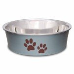 Loving Pets Bella Dog Bowls- Stainless Steel Dog & Cat Bowls - Spill Proof Dog Food Bowl, Cat Bowl, Puppy Essentials & Pet Supplies Great for Home & Travel (Small 10-20 lbs, Blueberry)