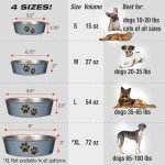 Loving Pets Bella Dog Bowls- Stainless Steel Dog & Cat Bowls - Spill Proof Dog Food Bowl, Cat Bowl, Puppy Essentials & Pet Supplies Great for Home & Travel (Small 10-20 lbs, Blueberry)