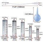 11 Pcs Puppy Kitten Feeding Tube Kit, Pet Feeding Supplies Kit Includes 5 Pcs Kitten Feeding Syringe 5 ML 10 ML 20 ML 30 ML 60 ML 5 Pcs 8 FR Transparently Feeding Tubes, Bulb Syringe for Small Animals