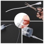 11 Pcs Puppy Kitten Feeding Tube Kit, Pet Feeding Supplies Kit Includes 5 Pcs Kitten Feeding Syringe 5 ML 10 ML 20 ML 30 ML 60 ML 5 Pcs 8 FR Transparently Feeding Tubes, Bulb Syringe for Small Animals