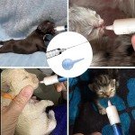 11 Pcs Puppy Kitten Feeding Tube Kit, Pet Feeding Supplies Kit Includes 5 Pcs Kitten Feeding Syringe 5 ML 10 ML 20 ML 30 ML 60 ML 5 Pcs 8 FR Transparently Feeding Tubes, Bulb Syringe for Small Animals