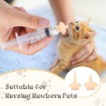Vaokin 8PCS Silicone Feeding Nipples with Professional Reusable Kitten Feeding Syringes for Newborn Kittens, Puppies, Pets, Wildlife, Rabbits, Squirrel,Small Animals (3 Small+5 Medium+5 Syringes)