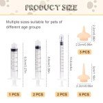 Vaokin 8PCS Silicone Feeding Nipples with Professional Reusable Kitten Feeding Syringes for Newborn Kittens, Puppies, Pets, Wildlife, Rabbits, Squirrel,Small Animals (3 Small+5 Medium+5 Syringes)