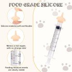 Vaokin 8PCS Silicone Feeding Nipples with Professional Reusable Kitten Feeding Syringes for Newborn Kittens, Puppies, Pets, Wildlife, Rabbits, Squirrel,Small Animals (3 Small+5 Medium+5 Syringes)