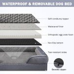 INVENHO Orthopedic Dog Bed - XL Washable Dog Sofa with Egg-Crate Foam, Waterproof Lining and Non-Skid Bottom