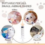 Vaokin 8PCS Silicone Feeding Nipples with Professional Reusable Kitten Feeding Syringes for Newborn Kittens, Puppies, Pets, Wildlife, Rabbits, Squirrel,Small Animals (3 Small+5 Medium+5 Syringes)