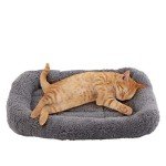 Enjoying Plush Cat Bed Mat 10" x 15" Pet Cushion With Pillow for Puppy Curling Sleep, Pad for Carrier/Crate, Dog Self-Warm Bed, Antiskid Bottom, Small