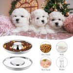 4 Pack Stainless Steel Dog Bowls, Metal Dog Food and Water Bowl Set for Small Dogs Cats, Puppy Feeders for Multiple Puppies Kittens, Whelping Supplies