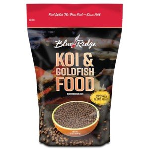 Blue Ridge Koi Fish Food 2lb - Koi Food 3/16” Large and Mini Blend Growth Formula, Goldfish Food, Premium Fish Food for Ponds, Ponds Fish Food, Floating Pond Pellets
