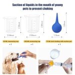 Kitten Bottle Feeding Kit, Pet Bottle, Silicone Nipples, 10 FR Feeding Tube, Pet Pill Shooter, Aspirator Bulb, Small Animal Feeding Supplies, for Tiny Animal, Kitten, Puppy, Rabbit, Squirrels
