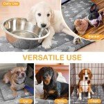 VitalCozy 4 Pcs Dog Bed Mat Crate Pad Reversible Mat Machine Washable Bed Star Pet Sleeping Kennel Pad for Crate for Small, Medium, Large Dog(18 x 24 x 1.6 Inch,Gray)