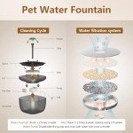 PawPoll Automatic Cat Feeder and Water Dispenser - Timed Pet Dry Food Dispenser Programmable Portion Control Pet Feeder Dual Power Supply Cats Food Dispenser with Desiccant Bag