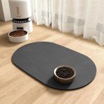 Absorbent Dog Food and Water Bowl Mat - Quick Dry, No Stains Feeding Mat for Messy Drinkers - Pet Supplies Accessories