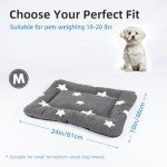 Mora Pets Dog Crate Pad Kennel Bed Crate Mat for Small Dogs Washable Cute Star Pet Bed for Dog Cage Ultra Soft Flat Puppy Cat Kitten Pillow Cushion for Sleeping Anti-Slip Grey 24 x 18