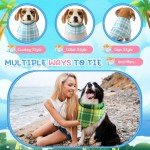 Geyoga 60 Pcs Summer Plaid Dog Bandanas Bulk Pet Grooming Scarf Bibs Supplies Adjustable Washable Kerchief Pet Groomer Accessories for Small to Large Cats Dogs Costume Party