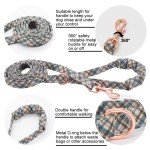 Hilkycton Plaid Dog Collar Leash Set with Bow Tie Adjustable Cute Puppy Collar with Durable Metal Buckle Girls Boys Dog Collar for Small Medium Large Dogs Vintage-XS