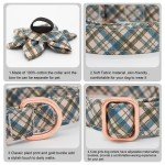 Hilkycton Plaid Dog Collar Leash Set with Bow Tie Adjustable Cute Puppy Collar with Durable Metal Buckle Girls Boys Dog Collar for Small Medium Large Dogs Vintage-XS