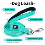 IVY&LANE Reflective Dog Collar and Leash Set,Adjustable Neoprene Padded Dog Collars for Puppy, Breathable Nylon Pet Collar for Small Medium Large Dogs(Small,Teal)