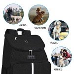 BAGLHER丨Dog Travel Bag, Airline Approved Pet Supplies Backpack, Dog Travel Backpack Accessories Set with 2 Silicone Collapsible Bowls and 2 Food Baskets. Black