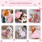 Dog Dresses, Fashion Pet Dog Clothes, Striped Mesh Puppy Dogs Princess Dresses (Pink, X-Large)