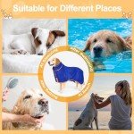Bienbee Dog Bathrobe, Quick Drying Super Absorbent Dog Robes for After Bath, Warm Keeping Dogs Towel, Dogs Bath Supplies, Dark Blue XL
