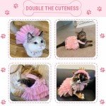 Dog Dresses, Fashion Pet Dog Clothes, Striped Mesh Puppy Dogs Princess Dresses (Pink, X-Large)