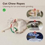 Potaroma Cat Toys Chew Ropes 3Pcs with Refillable Natural Catnip, Safe Teeth Cleaning Toy for Indoor Kittens, Interactive Cat Nip Kitty Toys for All Breeds 19.5 Inches