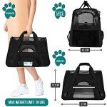 PetAmi Airline Approved Pet Carrier for Cat, Soft Sided Dog Carrier for Small Dogs, Cat Travel Supplies Accessories for Indoor Cats, Ventilated Pet Carrying Bag Medium Large Kitten Puppy, Small Black