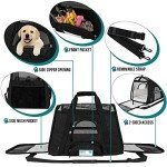PetAmi Airline Approved Pet Carrier for Cat, Soft Sided Dog Carrier for Small Dogs, Cat Travel Supplies Accessories for Indoor Cats, Ventilated Pet Carrying Bag Medium Large Kitten Puppy, Small Black