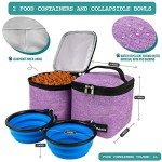 PetAmi Dog Travel Bag Backpack, Airline Approved Dog Bags for Traveling, Puppy Diaper Bag Supplies, Pet Camping Essentials Hiking Accessories Dog Mom Gift, Food Container, Collapsible Bowls, Purple