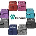PetAmi Dog Travel Bag Backpack, Airline Approved Dog Bags for Traveling, Puppy Diaper Bag Supplies, Pet Camping Essentials Hiking Accessories Dog Mom Gift, Food Container, Collapsible Bowls, Purple