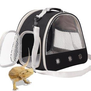Bearded Dragon Travel Carrier,Lizards Carrier, Small Animal Travel Carrier for Sugar Glider Hedgehog Rat Parrot Bird Guinea Pig, Portable Guinea Pig Travel Bag for 2