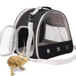 Bearded Dragon Travel Carrier,Lizards Carrier, Small Animal Travel Carrier for Sugar Glider Hedgehog Rat Parrot Bird Guinea Pig, Portable Guinea Pig Travel Bag for 2