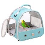 Small Bird Travel Cage Carrier, Portable Small Bird Parrot Parakeet Carrier with Standing Perch and Comfy Mat (NO Tray), Bird Carry Transport Bag for Vet Visit Shopping and Outdoor Adventure.