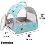 Small Bird Travel Cage Carrier, Portable Small Bird Parrot Parakeet Carrier with Standing Perch and Comfy Mat (NO Tray), Bird Carry Transport Bag for Vet Visit Shopping and Outdoor Adventure.