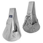 CUBY Dog and Cat Sling Carrier - Hands Free Reversible Pet Papoose Bag - Soft Pouch and Tote Design - Suitable for Puppy, Small Dogs Cats Outdoor (Classic Grey)
