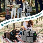 PetAmi Dog Travel Bag - Organizer with Food Container, Bowls & Accessories for Weekend Camping, Cat Diaper Bag (Stripe Black, Large)