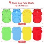 DOGGYZSTYLE 4 Pieces Dog Shirts Collared Polo T-Shirts for Small Medium Dogs Cats Boy Girl Dog Clothes Breathable Doggy Sweatshirt Puppy Kitten Small Breeds Pet Outfits Apparel Tops