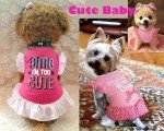 XPUDAC 4 Pieces Pet Dog Dress Dog Clothes Girl Puppy Shirt Yorkie Clothes Cute Doggie Dress Pet Apparel for Small Dogs and Cats (Pink Angel, Small(4.5-8lbs))