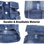 Dog Jean Jacket, Puppy Blue Denim Lapel Vest Coat Costume, Girl Boy Dog T-Shirt Clothes, Cool and Funny Apparel Outfits, Machine Washable Dog Outfits for Small Medium Dogs Cats (M)