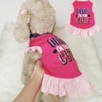 XPUDAC 4 Pieces Pet Dog Dress Dog Clothes Girl Puppy Shirt Yorkie Clothes Cute Doggie Dress Pet Apparel for Small Dogs and Cats (Pink Angel, Small(4.5-8lbs))