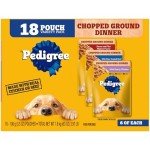 PEDIGREE CHOPPED GROUND DINNER Adult Soft Wet Dog Food 18-Count Variety Pack, 3.5 oz Pouches