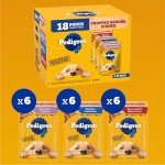 PEDIGREE CHOPPED GROUND DINNER Adult Soft Wet Dog Food 18-Count Variety Pack, 3.5 oz Pouches