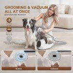 Ozumek Dog Grooming Vacuum, Dog Grooming Kit with Pet Clipper Nail Grinder, 3 Suction Modes Dog Brush Vacuum with 6 Pet Grooming Tools (Brown)