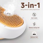Pet Steam Brush for Dog & Cat – 3-in-1 Spray Hair Removal Comb – Steam for Shedding & Grooming – Water Brush for Long & Short Haired Pets – Spritz Defur Comb – Includes Waterless Shampoo