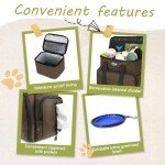 Dog Travel Bag Airline Approved–Pet Travel Tote with Collapsible Bowls,Food Containers & Feeding Mat–Multi-Pocket Organizer for Dogs & Cats, Durable & Water-Resistant for Hiking,Trips,Outdoors