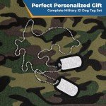 GoTags Personalized Dog Tags, Custom US Military ID Necklace Set , Steel Ball Chain and Tag Silencers, Stainless Steel, Black, Blue, Green, Gold, Pink, Purple, or Red